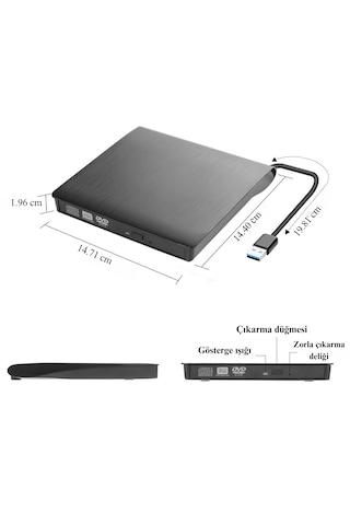Harici Usb 3.0 Dvd Rw Sürücü Tak Çalıştır Windows Mac Uyumlu