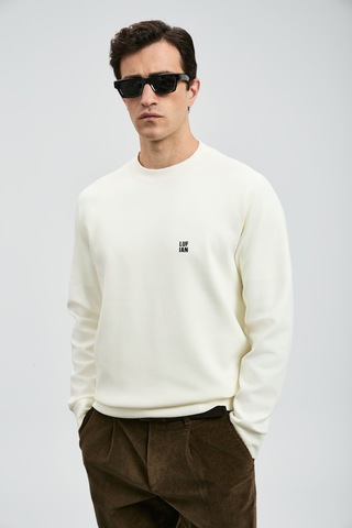 Lufian Grant Erkek Sweatshirt 112030179 Ekru