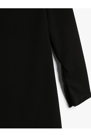 Koton Polo Yaka Elbise Bodycon Düğmeli Uzun Kollu Siyah 4sak80342ek