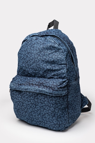 İcone Bag Icone Unısex Sırt Çantası, Yıkamalı Denim Çanta, Fermuar Kapamalı, Kot Sırt Çantası Leopar