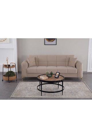 Kilim Mobilya Vogel 3 Kişilik Yüksek Ayaklı Koltuk - Kanepe Krem