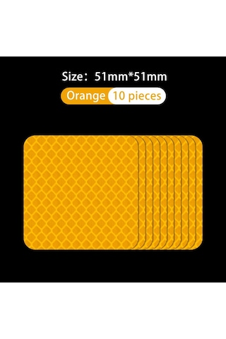 Yansıtıcı Uyarı Etiketi Tekerlek Kaşları Kapı Açma Şerit Araba Jant Koruyucu Araba Çıkartması Dıy Kare Turuncu 10 Adet