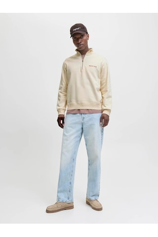 Jack & Jones Jack&jones Jornorrebro Yarım Fermuarlı Dik Yaka Erkek Sweatshirt 12282899 Beyaz