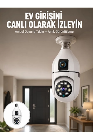 Northcity 1080p Wifi Ampul Güvenlik Kamerası Gece Görüş & Uzaktan Erişim Yeni Nesil