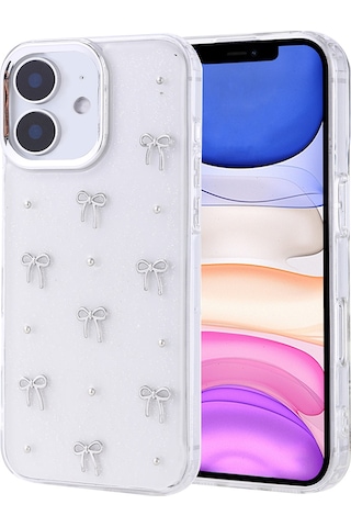 Apple Uyumlu iPhone 11 Uyumlu Kılıf Airbag Tasarımlı Simli Şeffaf Zore Kutup Kapak - Yıldız Şeffaf -