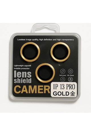 Apple Uyumlu iPhone 13 Pro/ Promax Kamera Lens Koruyucu Black/silver/gold/purple Yüksek Çözünürlük-parlak-güçlü Gold