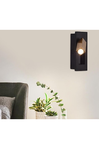 Homyl Dönebilir Led Duvar Apliği Yatak Odası Okuma Siyah Siyah