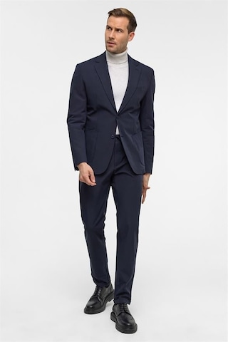 Süvari Lacivert Slim Desenli Mono Yaka 6 Drop Takım Elbise Lacivert