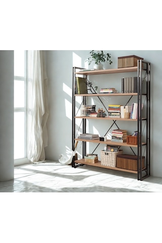 Copenhagen Axis Kitaplık Atlantik Siyah 130x35x180 Cm Atlantik Çam