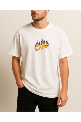 Hugo Boss Chill Baskılı T-shirt Beyaz