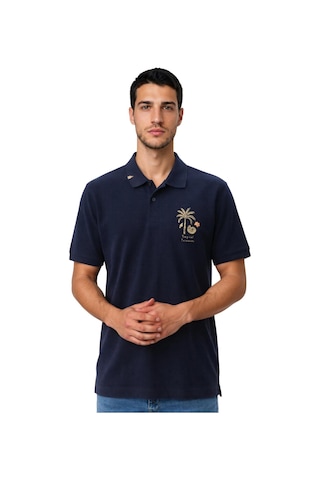 Arma Ar-ma Erkek Polo Yaka Tişört Resim Baskili Örme Kumaş Regular Fit %100 Pamuk 30/1 Çift Toplama Penye Pike Y31374358102 Lacivert-l1