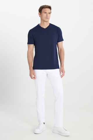 Ac&Co / Altınyıldız Classics Slim Fit Dar Kesim V Yaka Pamuklu Erkek Tişört Lacivert