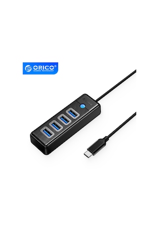 Orico Type-C to USB-A 3.0 4 Portlu Ultra Slim USB Çoklayıcı Hub Siyah