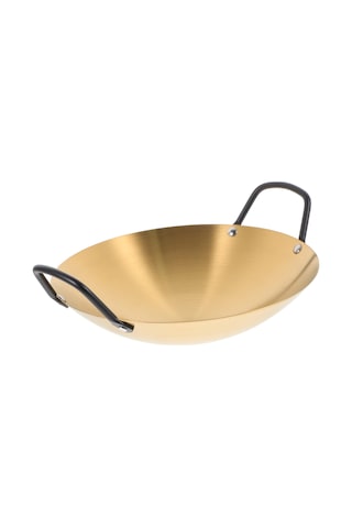 Çift Saplı Paslanmaz Çelik Wok - Yemek Pişirmek İçin 12 İnçlik Kızartma Tavası, Kızartma Ve Sote İçin Ev Mutfağı İçin Metal Tencere İçin İdeal Paslanmaz Çelik