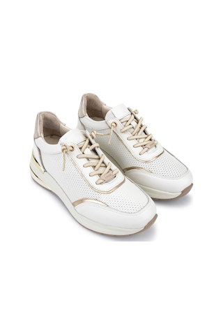 Tamer Tanca Kadın Hakiki Deri Beyaz Sneakers & Spor Ayakkabı 298 7100 Bn Ayk Y26 Beyaz/gold