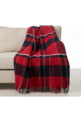 Mudo Home Scotch Diz Üstü Battaniye Kırmızı 130x170 8954026