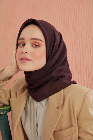 Miray Düz Pamuk Eşarp - Bordo Siyah Bordo Siyah