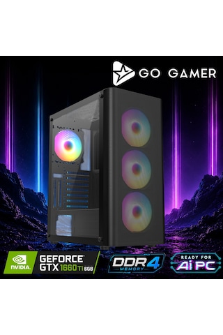 Go Gamer E540D i7-12700F 16 GB 512 GB SSD GTX1660Ti 6 GB 24" Free Dos Oem Paket Masaüstü Oyuncu Bilgisayarı