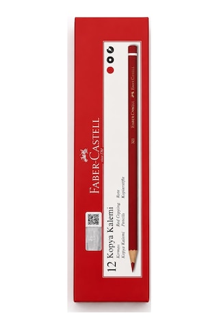 Faber-castell 321 Kırmızı Kopya Kalemi 12 Li Paket Silinmez Kırmızı Kurşun Kalem Çok Renkli