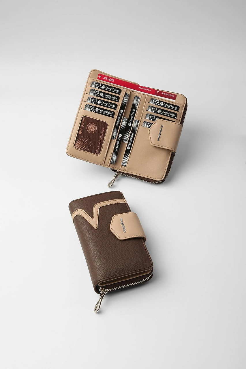 Cengiz Pakel Orta Boy Kadın Cüzdan 65295m - Kahve/vizon 65295m-kahve-vizon