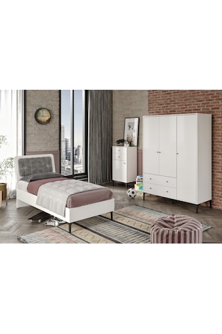 Focus White Genç Odası %100mdf Beyaz