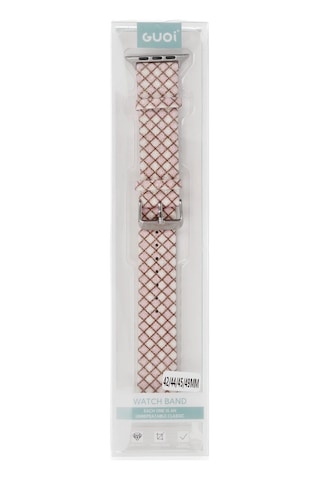 Newface - 567 - Apple Watch 38mm Karo Motif Kordon - Csmo-tex - - Pembe