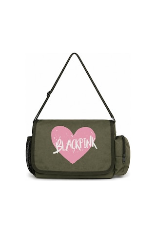 Sevbano Blackpink Müzik Grubu Baskılı Unisex Okul, Spor, Ofis Çok Amaçlı Haki