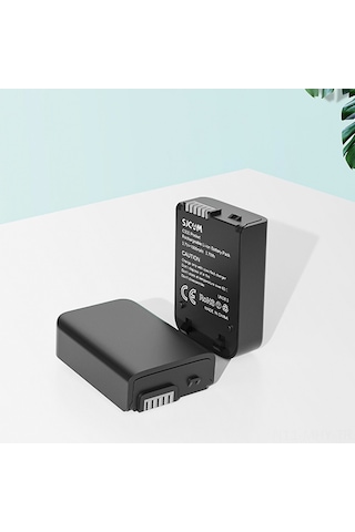 Monyee Sjcam C300 Şarj Cihazı - Çift Yuvalı, Led Göstergeli, Micro Usb & Type C Girişli, 2 Adet 1000mah Pil Dahil