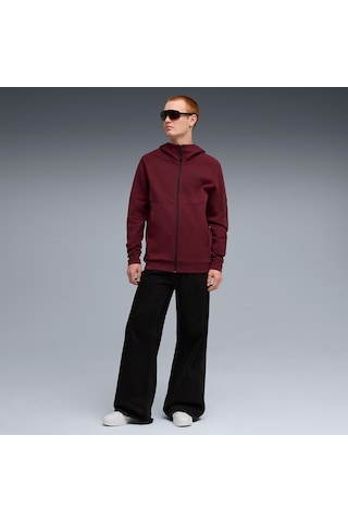 Puma Tech Full-zip Hoodie Erkek Bordo Günlük Stil Sweatshirt 68804596 1691052 Bordo