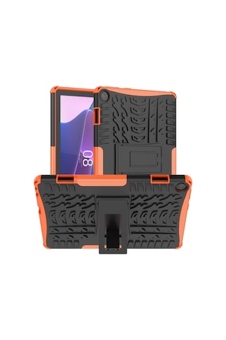 Lenovo Uyumlu Tab M10 3. Nesil Lastik Dokulu Tpu + Pc Tablet Kılıfı Tutuculu