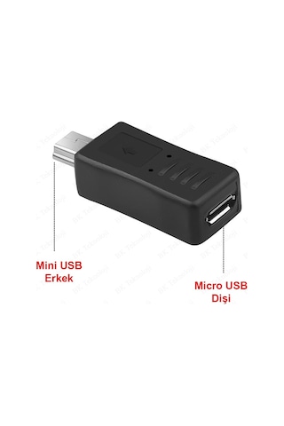 Mini-USB (Erkek) to Micro-USB (Dişi) Data-Şarj Çevirici Adaptör