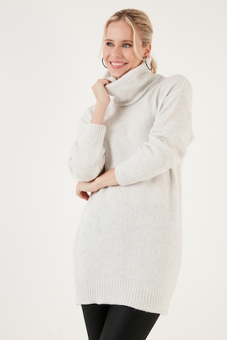 Lela Balıkçı Yaka Örme Uzun Bayan Kazak 4615018 Açık Gri