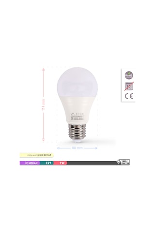 Ack 9w Led Ampul 4000k Günışığı E27 10'lu Eko Paket