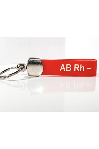 Ab Rh - Negatif Kan Grubu Silikon Anahtarlık Acil Durumlar İçin Hayati Bilgi Çok Renkli