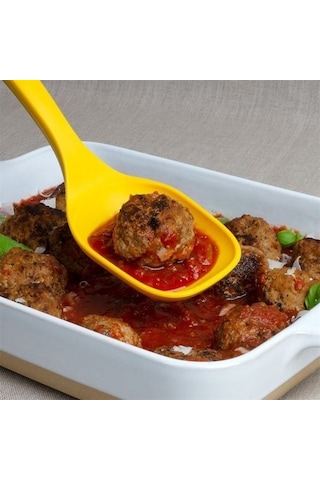 Lurch - Platin Silikon Servis Kaşığı 33,5 Cm Sarı - Yanmaz, Yapışmaz, Bükülmez, Çizmez, Tat Ve Koku Bırakmaz - 240054