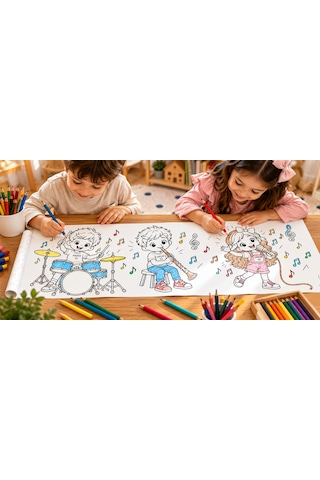 Haydi Dekor Haydi Dekor Müzik Aletlerini Boyuyorum Boyama Rulosu 30 Cm X 4 Metre Haydi & Dekor Eğitici Müzik Aletleri Boyama