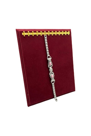 Süet Kumaş Bordo Renk 20/16 Cm Ayaklı Kanca Bileklik Sergileme Standı Çok Renkli
