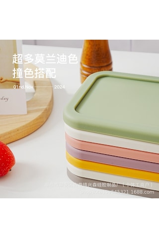 Mikrodalga Fırında Isıtılabilir Silikon Yemek Kabı C-2 Beyaz - Gri