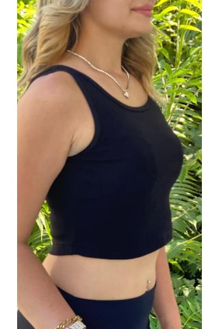 Afri Kadın Siyah Basic Ribana Atlet Crop Likralı Spor Üst Siyah