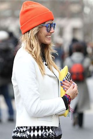 Unisex Kışlık Neon Turuncu Katlamalı Bere Neon Turuncu