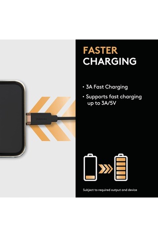 2m Lightning To Usb-a Örgülü Şarj Kablosu - Siyah Standart
