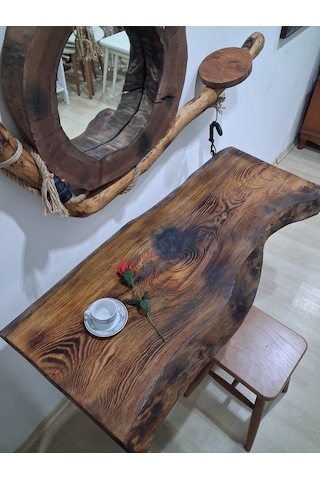 Dresuar Lambader 90649 Kuru Zeytin Ağaçtan Üretilmiş Fırınlanmış Doğal Ayna El Yapım Diğer