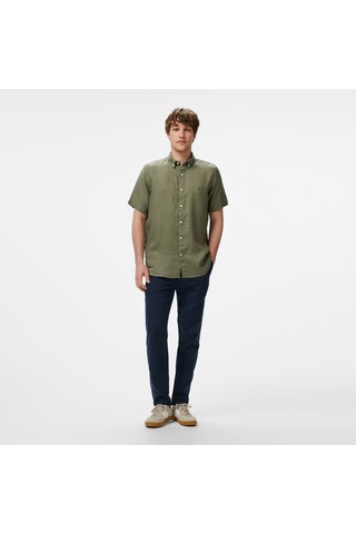 Nautica Erkek Haki Classic Fit Gömlek Düz W55100t Yeşil