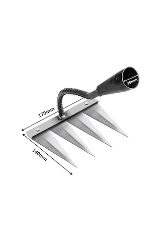 Symbee "4 Dişli Yüksek Karbon Çelik Bahçe Tırmığı - Toprak Kabartma, Yabani Ot Temizleme Ve Yaprak Toplama İçin Dayanıklı"