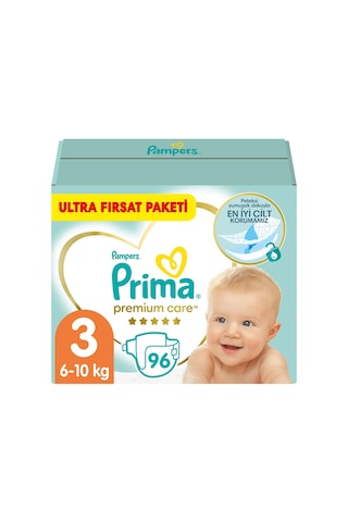 Prima Bebek Bezi Premium Care 3 Beden Fırsat Paketi 96 Adet