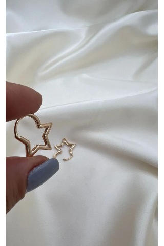 Bb Çelik Yıldız Küpe Altın - Beyaz