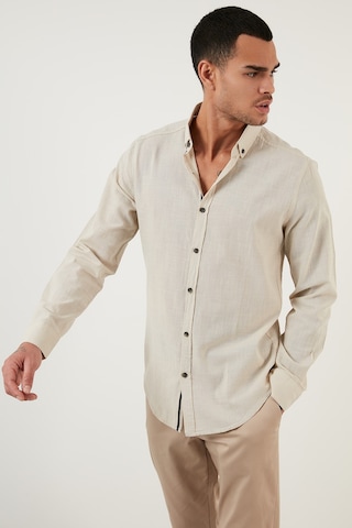 Buratti Pamuklu Regular Fit Düğmeli Yaka Erkek Gömlek Cf20S111871 Taş