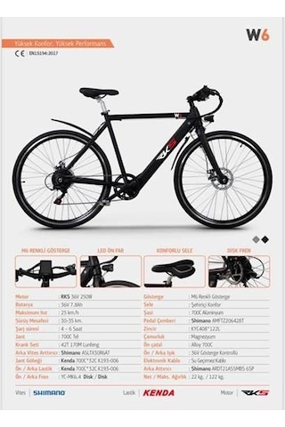 Rks W6 28" Jant Elektrikli Bisiklet