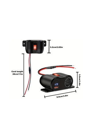 Yeşil Işık Usb Tip A - 4.2a 12v Çift Usb Çıkışlı Sigara Çakmak Soketi Güç Anahtarlığı İle, Pd3.0 Usb C Ve Qc3.0 Usb Portlu Araba Şarjı Voltmetreli, Tekne Deniz Kamyonu Utv Rv Araba Golf İçin 12 Volt Güç Adapteri