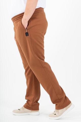 Maraton Sportswear Büyük Beden Erkek Düz Paça Basic Taba Eşofman Altı 22371-Taba